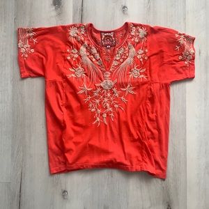 Johnny Was embroidery Boho Top.